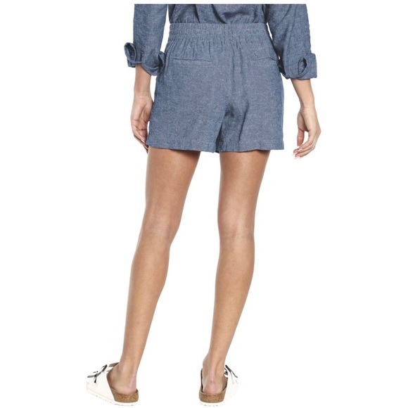 GAP Ladies Linen Shorts - Blue Chambray - Size XL - NWT - Picture 3 of 11